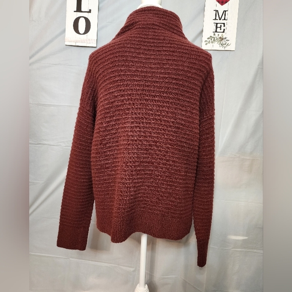 Madewell cowl neck pullover sweater Medium maroon burgundy color - Picture 3 of 9